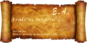 Erdődi Arián névjegykártya